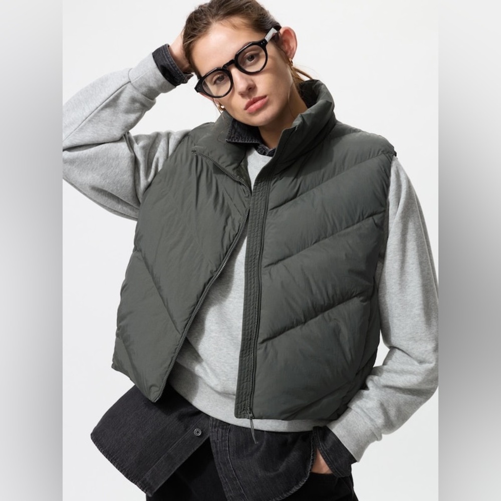💚UNIQLO PuffTech Cropped Vest (NWT), Size XS